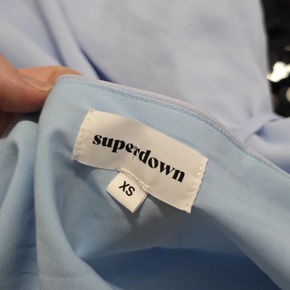 superdown Light Blue Ruffle Mini Dress - Picture 5 of 8